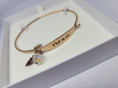 NEW Swarovski Crystal Bracelet, Embossed With C'est Le Vie - Picture 3 of 3
