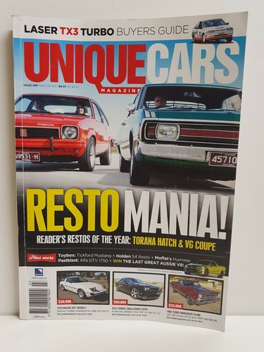 🔶️'17 #399 UNIQUE CARS MAGAZINE MUSTANG ALFA GTV 1750 HOLDEN HUMMER V8 TORANA