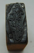 Printing Letterpress Printer Block Looks Like a Man Holding His Jacket 