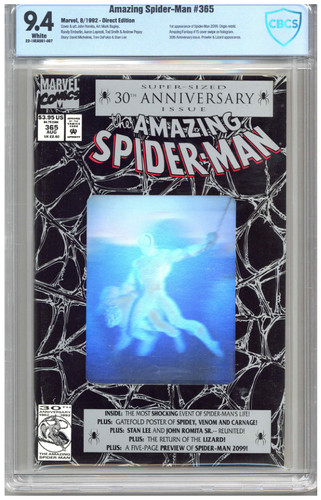 Amazing Spider-Man # 365  CBCS  9.4   NM   White pgs   8/92  1st App. Spider-Man