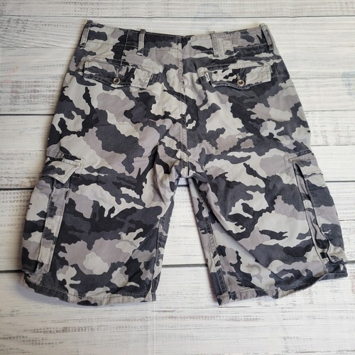 Levis Mens Camouflage Cargo Shorts Size 29 Camo Black Gray 10 In Inseam - Picture 2 of 11
