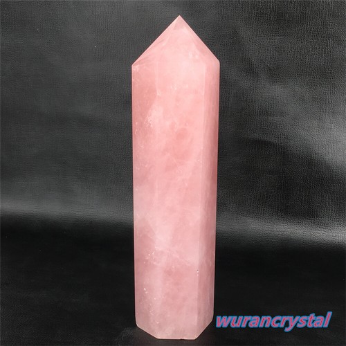 TOP!Natural Pink Rose Quartz Crystal Big Obelisk Point Wand Reiki Healing 1PC - Picture 7 of 12