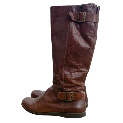 Nine West 7 Oxblood Red Riding Buckle Knee High Boho Hippie Retro Vintage - Picture 3 of 12