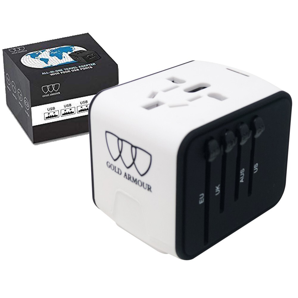 International Travel Adapter Universal Power Adapter 2.4A 4xUSB European UK AUS