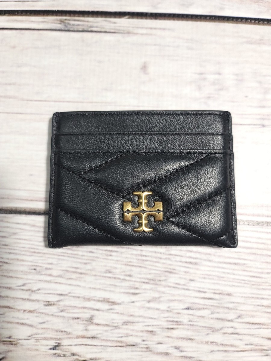 Tory Burch Hb Women Leather Card Case Kira Chevron Gold Tone