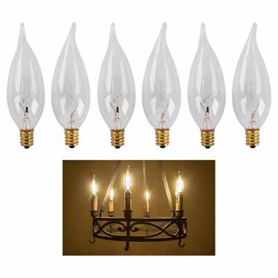 INCANDESCENT PETITE CLEAR FLAME TIP CHANDELIER BULB TYPE E12 BASE  (CANDELABRA) 15W 120V – Lightbulb