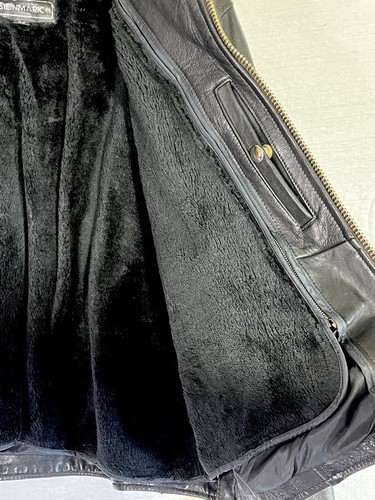 Vintage Steinmark Leather Motorcycle Jacket Zip Out Lining Sz 46 Men's - Picture 9 of 14