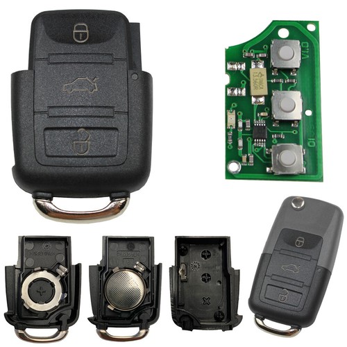 Flip Key Shell Case 434MHz 1K0959753G Fits Volkswagen Golf 5 Caddy - Picture 1 of 17