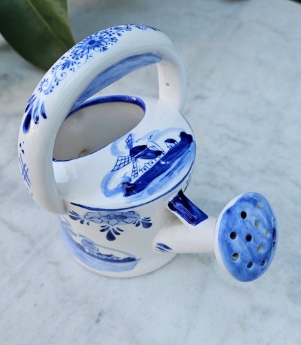 DELFT HOLLAND BLUE WHITE CERAMIC WATERING CAN EH 98.10569 RARE ISH 1970'S -C15 - Picture 3 of 12