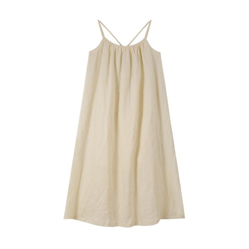Women's Fashion Simple and Elegant Casual Comfortable Linen A-line Halter Dress - Picture 12 of 14