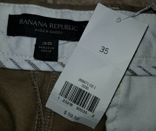 New Banana Republic men sz 35 Aiden Shorts brown cotton spandex 4666 - Picture 3 of 3