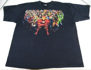 Genuine-Marvel-Mad-Engine-Heroes-amp-Villains-Graphic-T-Shirt-2XL