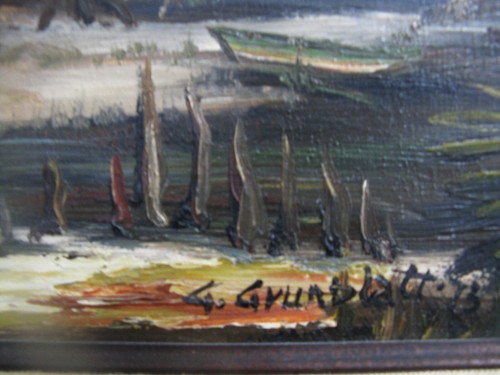 George Grunblatt original signiert '73 Ölgemälde Bayou Landschaft - Bild 5 von 5