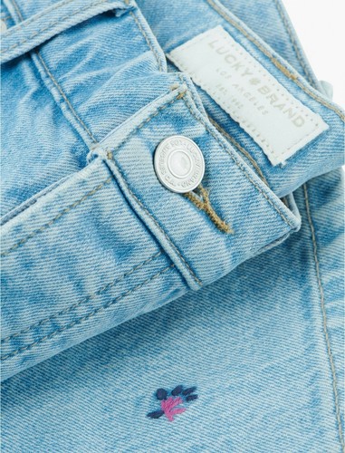 Jeans Lucky Brand relaxed conici cropped bottoni-mosca ricamo floreale 7WD11258 - Foto 7 di 7