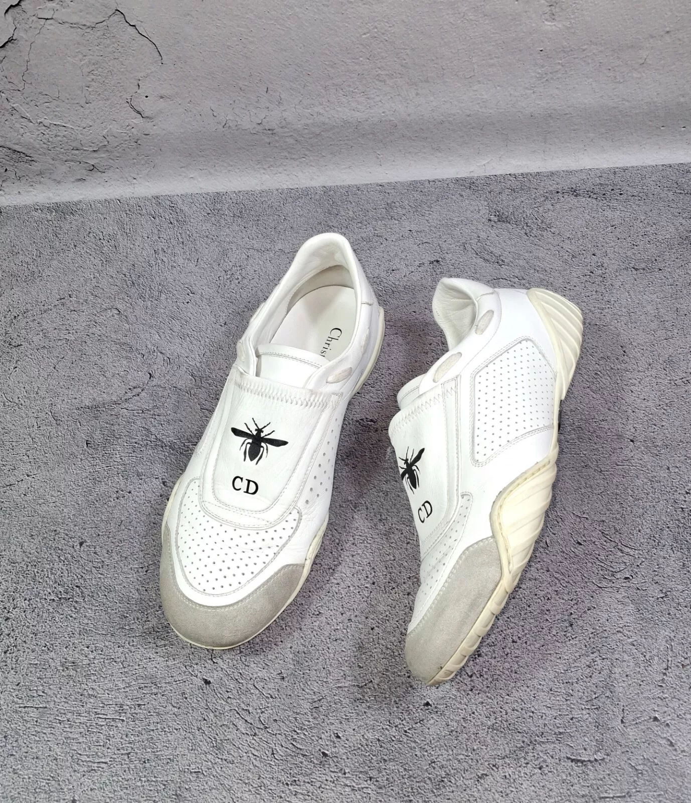 Taille 39   Baskets Christian Dior femme cuir blanc et daim clôture en D