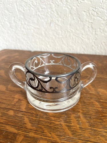 VINTAGE SILVER OVERLAY SUGAR AND CREAMER SET ART NOVEAU - Picture 8 of 12
