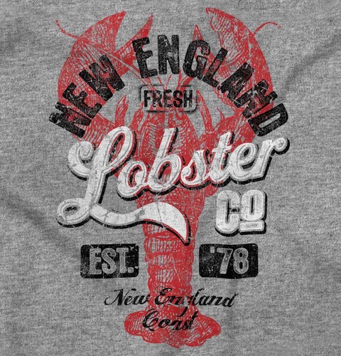 New England Maine Coast Fresh Lobster EST 78 Womens or Mens Crewneck T Shirt Tee - Picture 2 of 8