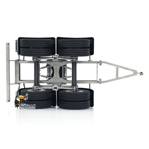 2 Axles 1/14 Metal Trailer W/Fifth-wheel Traction for LESU RC Engineering Truck - Picture 6 of 12