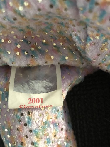 Ty Beanie Baby 2001 SIGNATURE BEAR - Mehrfarbig mit reflektierenden Sprenkeln - NEU!!! - Bild 3 von 3