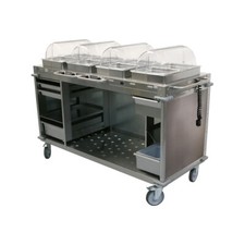 Cadco CBC-HHHH MobileServ® Mobile Hot Buffet Cart with  (4) Hot Full Size Buf...