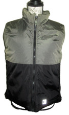 Kenneth Cole Reaction green  black hooded zip front down vest, ladies' size S