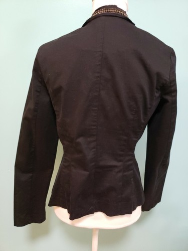 Rock & Republic Black Embellished Blazer Rhinestone Trim Size 8 - Picture 10 of 11