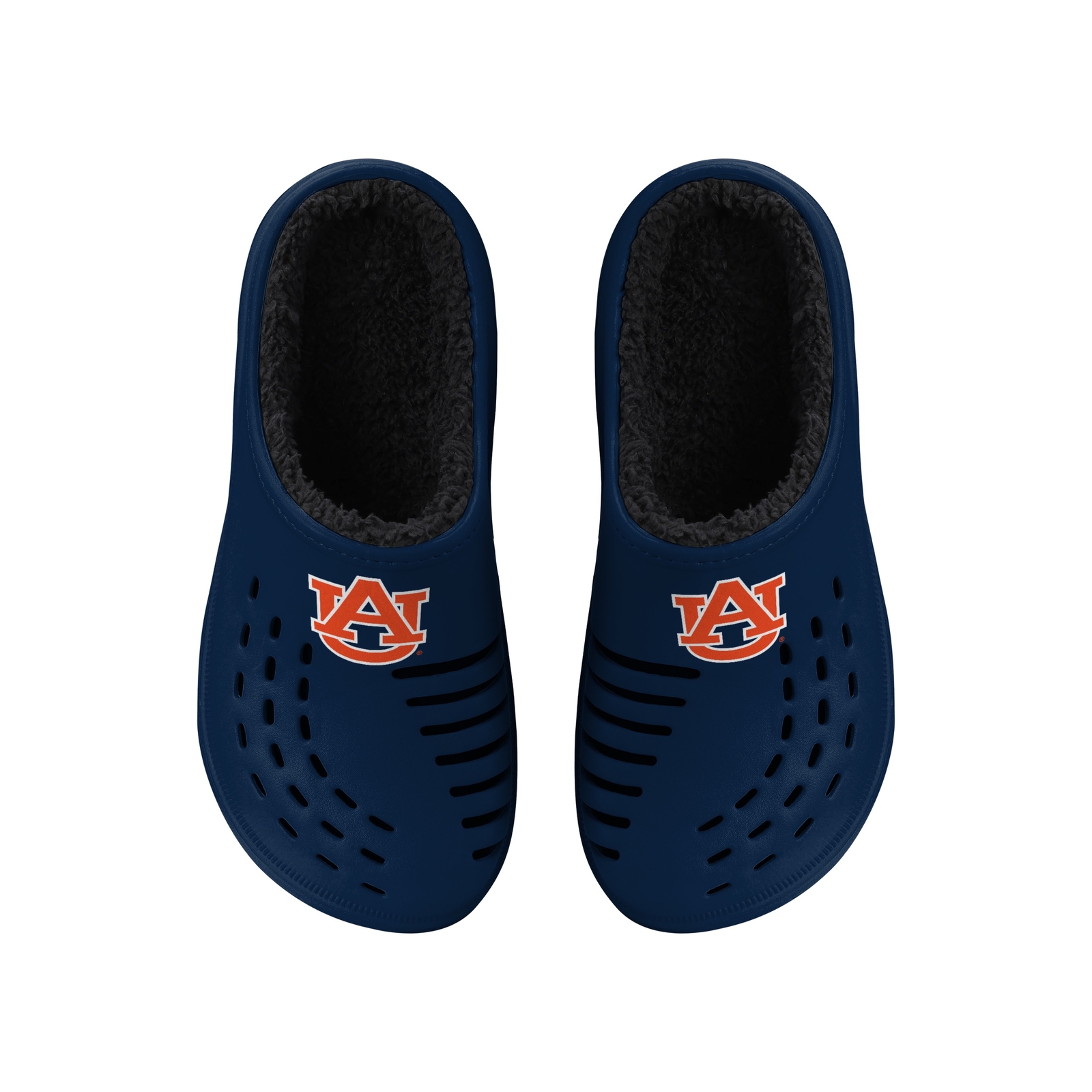 Мужские сабо с крупным логотипом FOCO NCAA на подкладке из темно-коричневой шерсти Tigers Sherpa