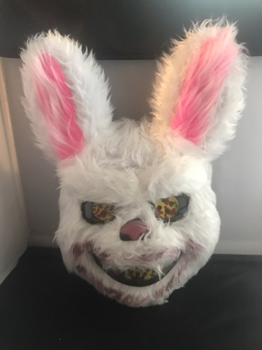 Halloween Scary Mask Rabbit Bunny  Bloody Plush Animal Head Mask Halloween - Picture 5 of 6