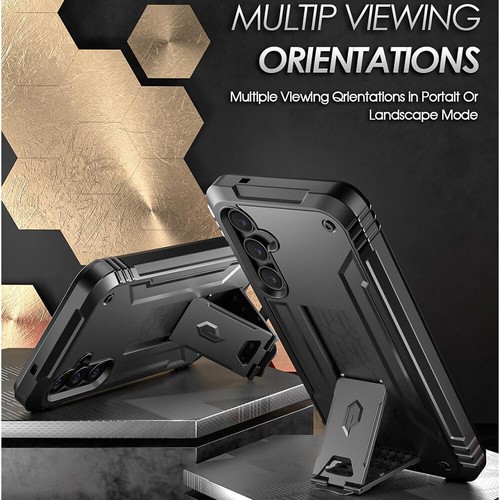 For Galaxy S23 FE Phone Case Shockproof Cover Screen Protector Kickstand Black - Photo 3 sur 6