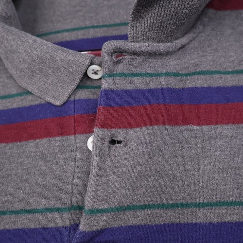 Camisa Polo Ralph Lauren De Colección Para Hombres XL Gris Manga Larga Algodón Suave Rayas - Imagen 6 de 16