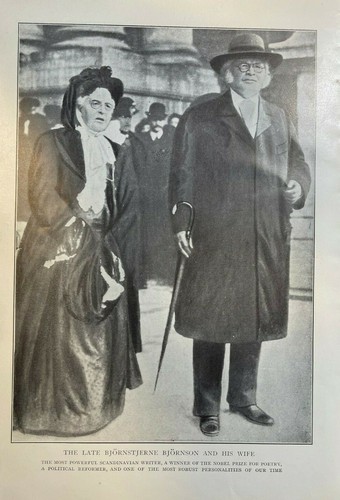 1910 Vintage Illustration Author Bjornstjerne Bjornson and His Wife - Picture 2 of 2