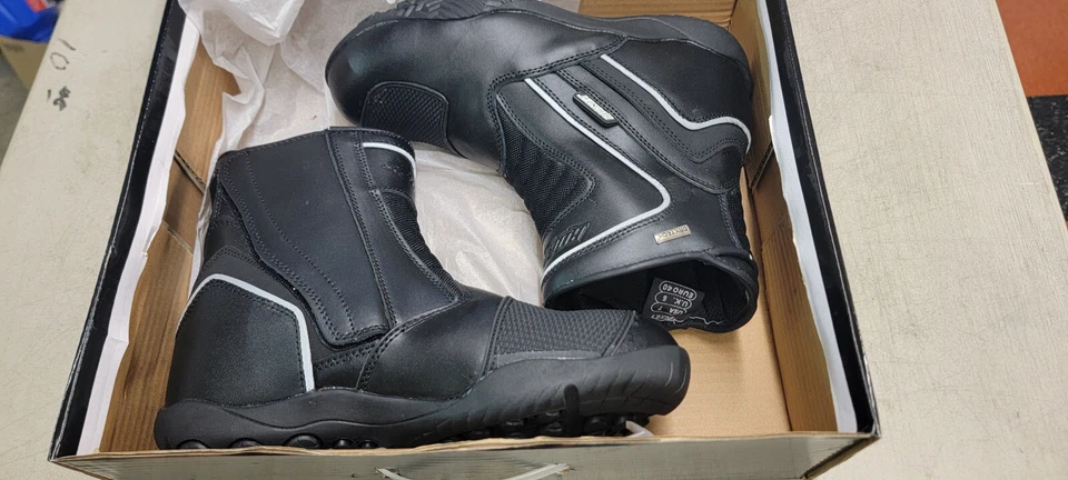 Bota de montar de motocicleta Joe Rocket Meteor FX de cuero medio para hombre (negra, talla 7) Foto 4 de 4