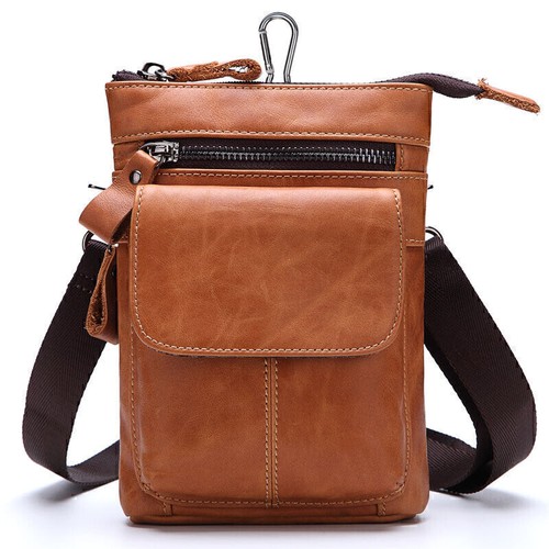 Herren Schulter Umhängetasche Gürteltasche Echtleder Bauchtasche Hüfttasche Bag - Bild 6 von 8
