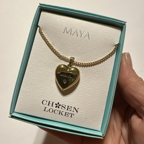 Mulberry Studios Chosen One Personalized Name Locket Necklace Letter M Names - Picture 7 of 13