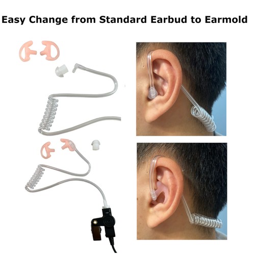 3.5mm Listen-Only Heaset Earpiece+Ear Mold for Kenwood/Motorola Mic Speaker - Picture 4 of 8
