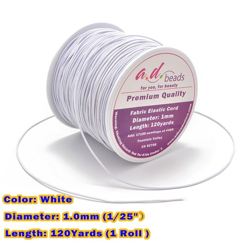 1mm Round Elastic string for Bracelets,Necklace,Beading and Sewing 100Yard/1Roll - Picture 3 of 16
