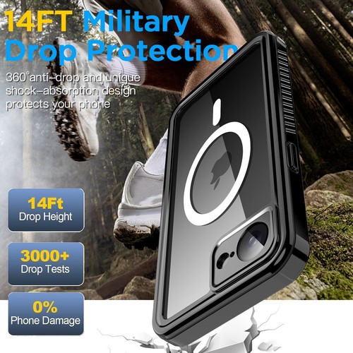 For Apple iPhone 16e Waterproof Case MagSafe Magnetic Shockproof Military Cover - Picture 5 of 9