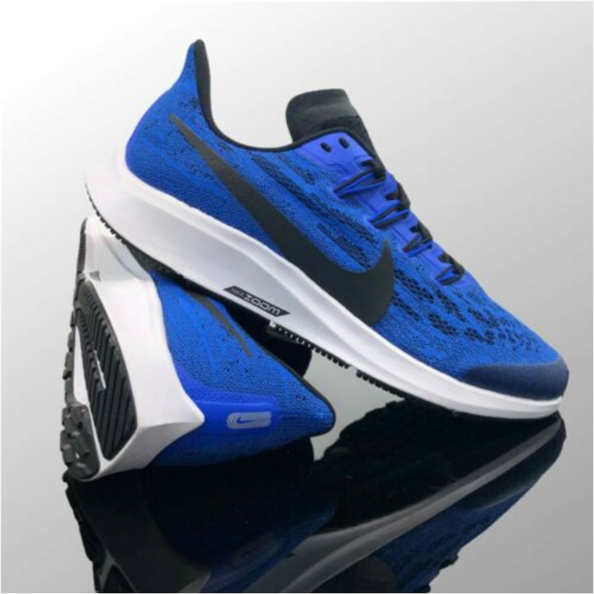 Nike Boys Zoom Pegasus 36 Running Shoes Racer Blue Black White Size 6.5