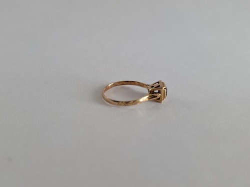 Victorian Child's Ring 10k Yellow Gold With Purple Paste Stone, Size 2.25 - Picture 14 of 15