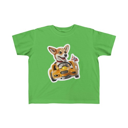 US Kids 2Y 6Y - dog driving a Nascar race car - cute funny - Toddlers Fine Jerse - Picture 6 of 13