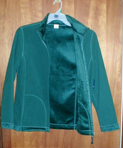 Basic Editions~Fall~Green Jacket with BUTTER FLEECE Lining~New with Tags~Size S - Picture 2 of 3