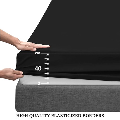 Luxury Fitted Sheet Double 40 cm Extra Deep Fitted Bed Sheets King Size Single - Picture 49 of 63