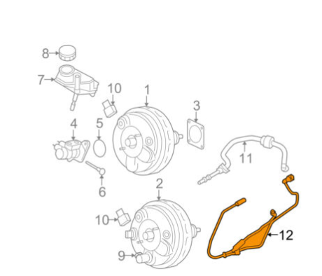 VOLVO S80 MK2 Brake Vacuum Hose 31201943 NEW GENUINE - Picture 2 of 3