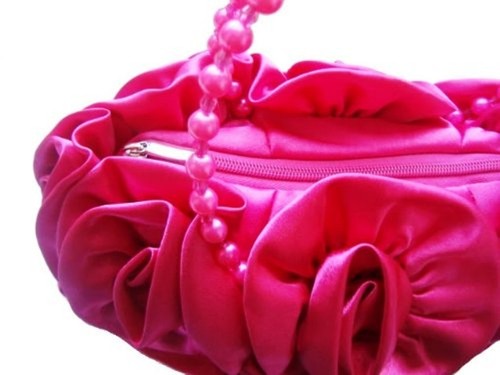 Bolso de Mano Satén Seda Rosa Flor Boda Noche Cartera Fiesta Embrague de graduación Novia - Imagen 20 de 50