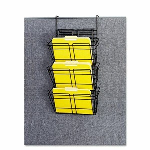 SAFCO-4151CH-PANELMATE-TRIPLE-ORGANIZER-FILE-METAL-BASKET-Black-epoxy-finish
