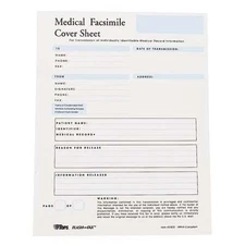 Flash Fax HIPAA Medical Fax Cover Sheets, 8 1/2 x 11, 100 Per Pad (TOP51822)