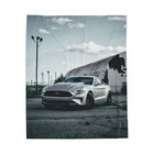 Plush Blanket, Ford Mustang GT Silver 5.0 Race Car Design, Gift for Car