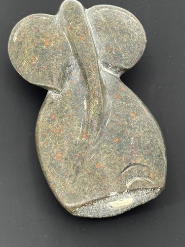 Hand Carved Bloodstone Agate Elephant Sculpture by Ernest Chiwaridzo Signed 1965 - Picture 8 of 15