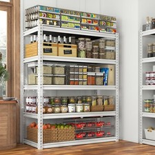 Garage Shelving Heavy Duty Storage Metal Shelves Adjustable Sturdy Shelf White