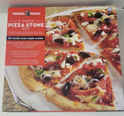 Nordic Ware Ceramic pizza stone with steel support, 13 ''x 13'' NIB